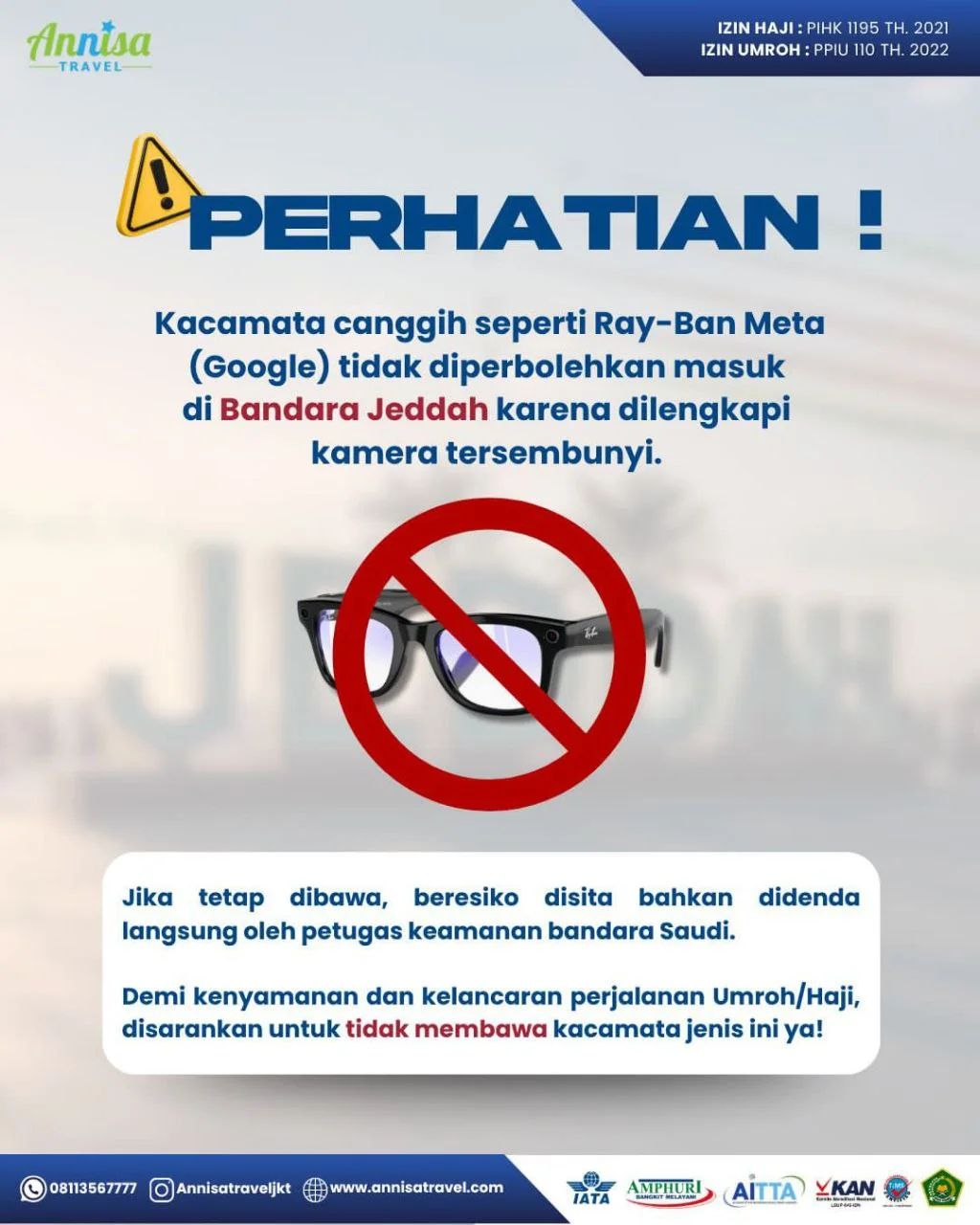 Larangan kacamata Ray-Ban Meta saat haji atau umroh