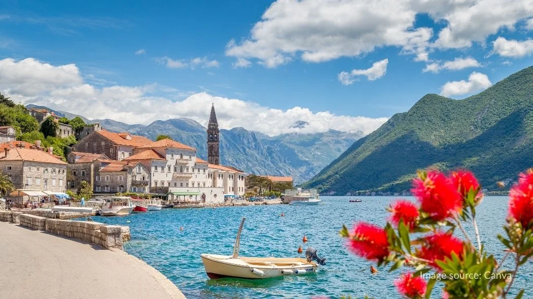 Perast village di Kotor Bay, Montenegro, Balkan
