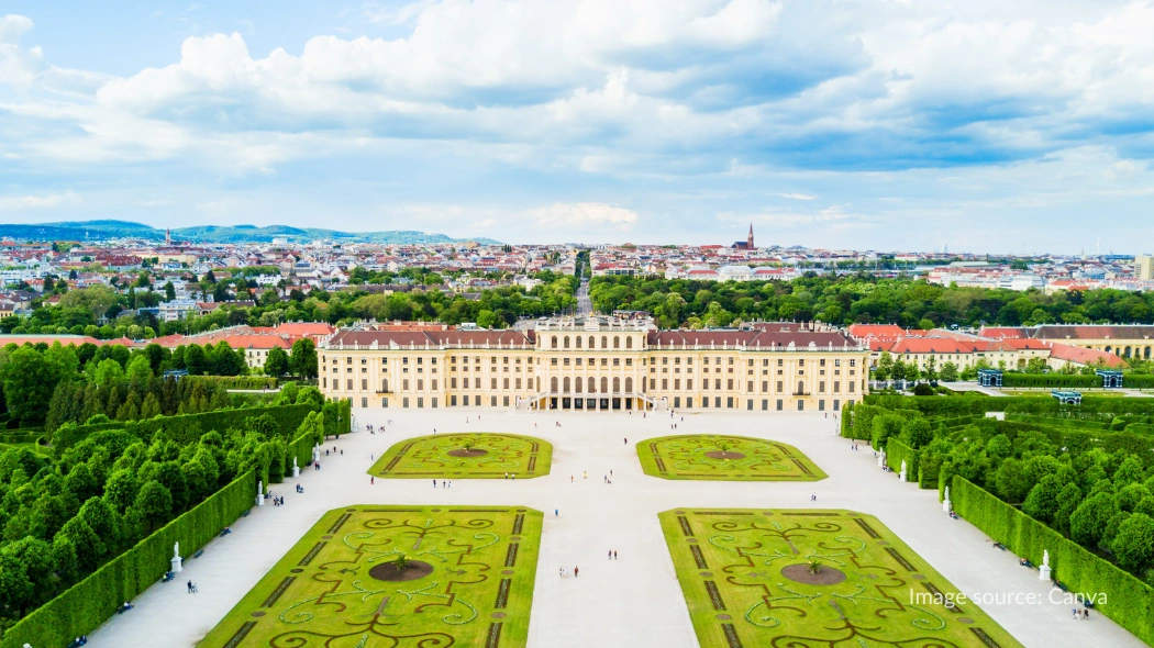 Tampak atas Istana Schonbrunn