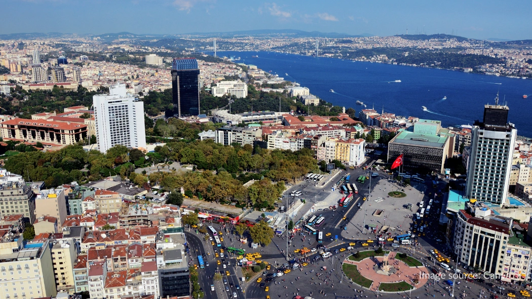 Aerial view dari Taksim Square