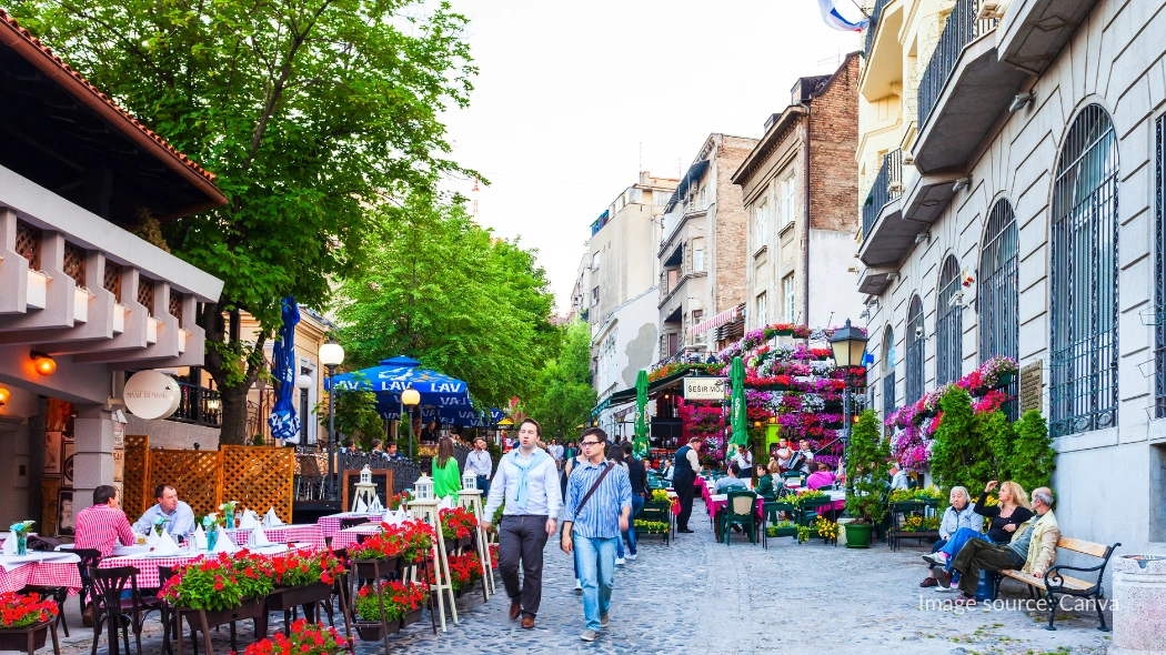 Skadarlija Street Cafe di Belgrade
