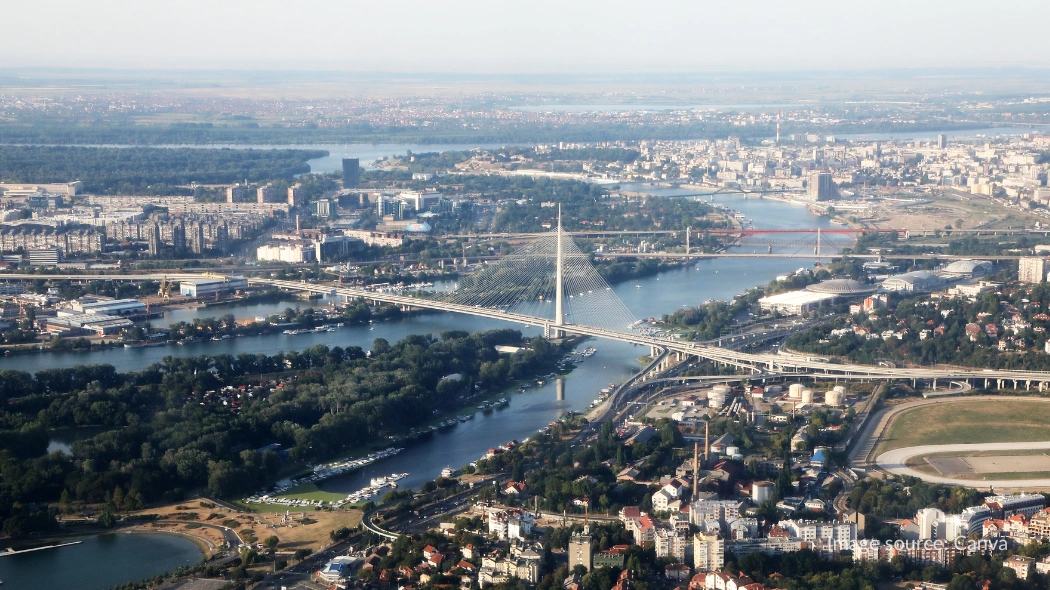 View kota Belgrade dari atas