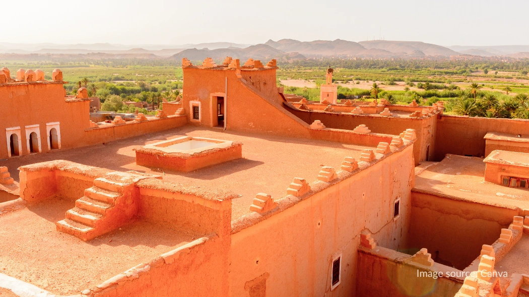 Bagian atas Kasbah Taourirt