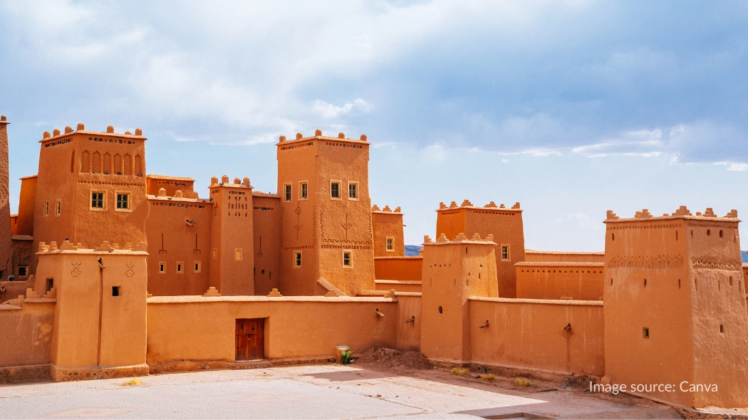 Halaman di dalam Kasbah Taourirt