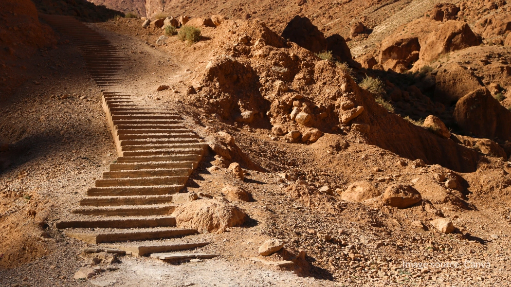 Jalur setapak di Todra Gorges
