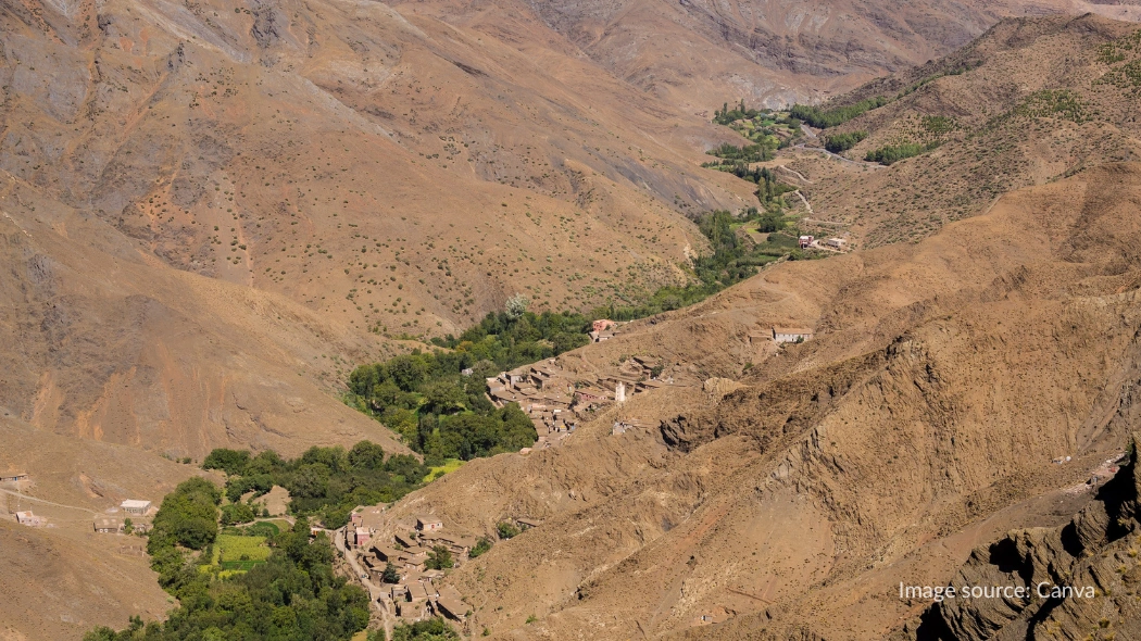 Kontras visual jalur Tizi n’Tichka