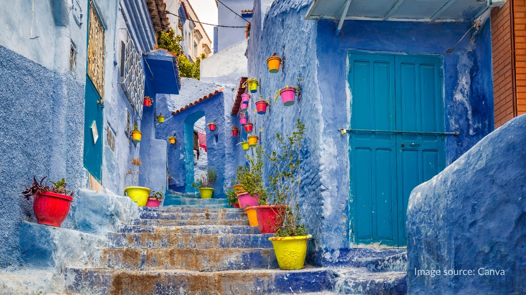Gang di kota Chefchaouen Maroko