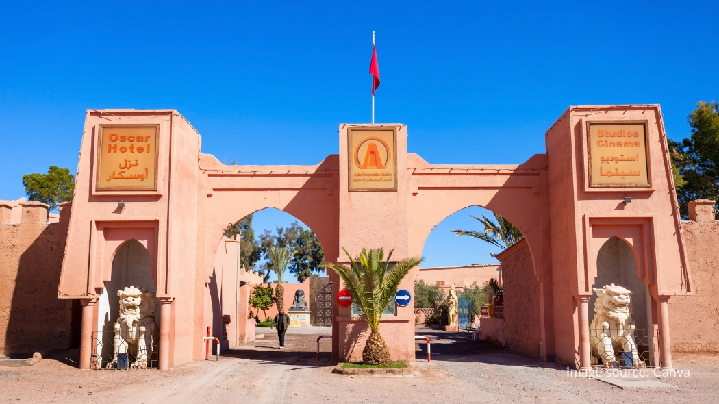 Gerbang masuk ke Atlas Film Studios