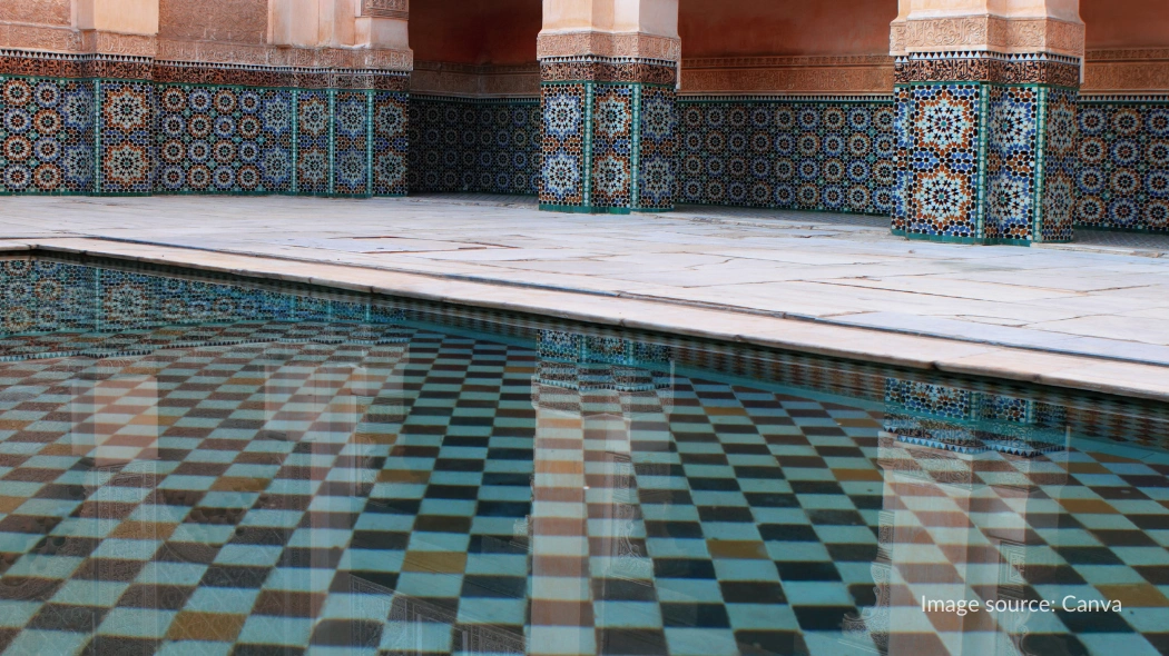 Kolam air di Madrasah Ben Youssef