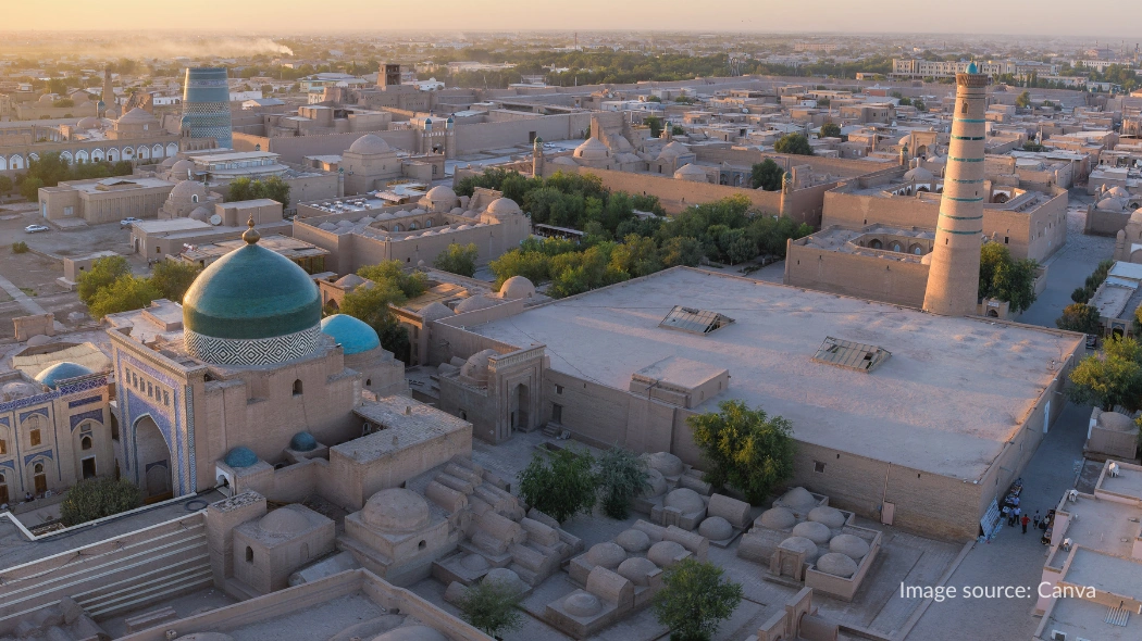Aerial view kota Khiva