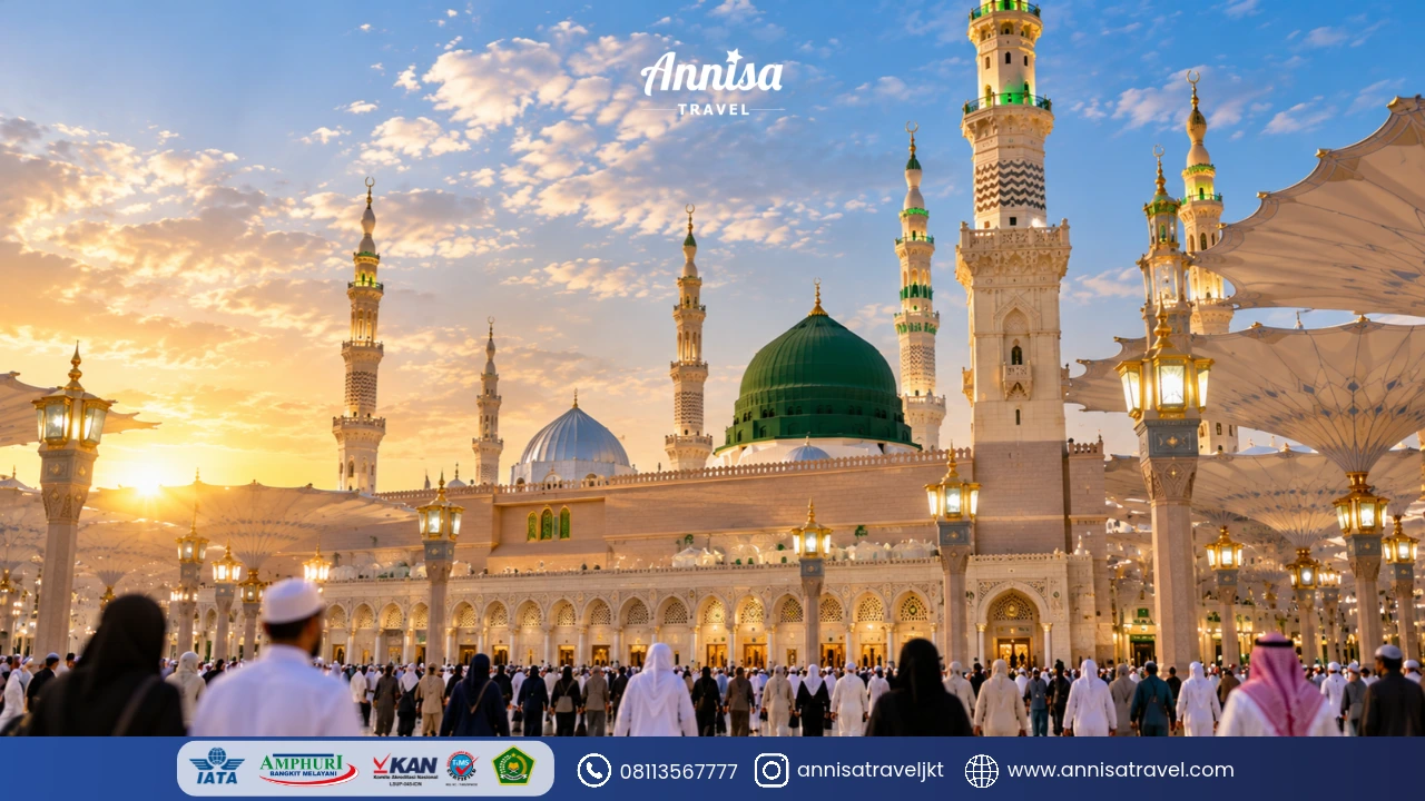 Pengunjung Masjid Nabawi di Madinah pada September 2026